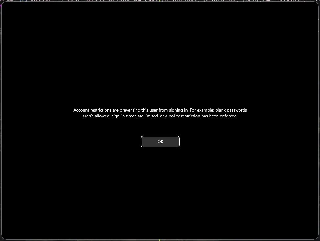 Pass-The-Hash to RDP with Administrator hashes failure due to security