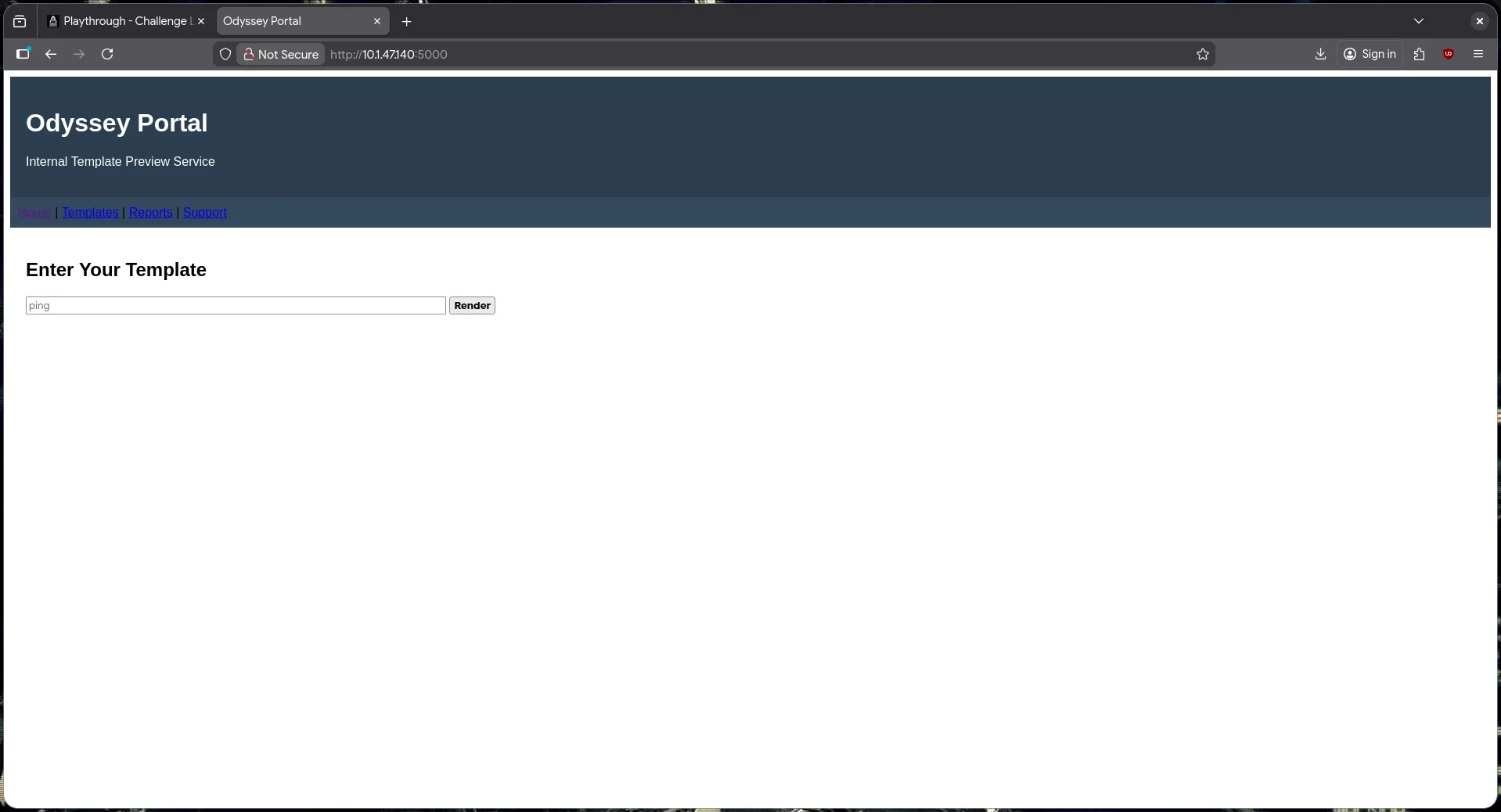 Webpage port 5000 WSKT01